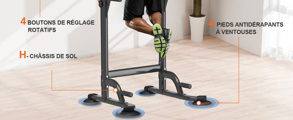 DH FitLife Power Tower Dip Station| Barre de traction autonome | Barre de dips pour le dos | Station de musculation Power Tower | Station de fitness | Rack de puissance pour salle de sport à domicile