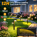 Lot de 2/4/8 Lampes Solaires d'Extérieur, Super Lumineuses à Double Tête, IPX5 pour l'Extérieur jusqu'à 12H, Allumage/Extinction Automatique, Éclairage de Jardin pour Cour, Patio, Chemin, Allée, Décoration de Noël Extérieure, GEARITE