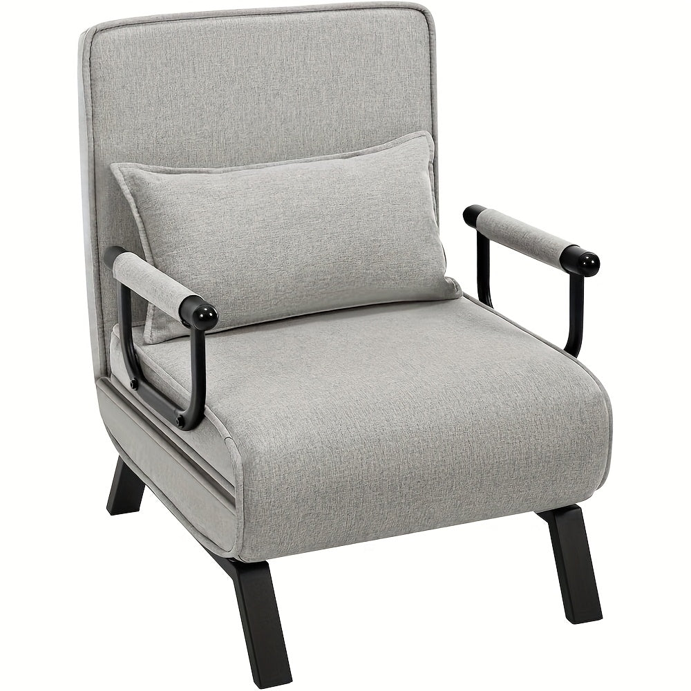 1pc Chaise de salle à manger élégante, canapé-lit 3 en 1, lit de visite, fauteuil pliant avec dossier réglable, coussin amovible, convient pour chambre à coucher, salon, bureau, capacité de charge de 150 kg