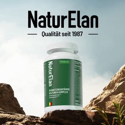 Complexe de cultures Probio PLUS - 180 CAPSULES avec 30 souches bactériennes, 20 milliards de CUF/dose quotidienne, enrobement entérique et végétalien, avec Lactobacilles et Bifidobactéries, 3 mois