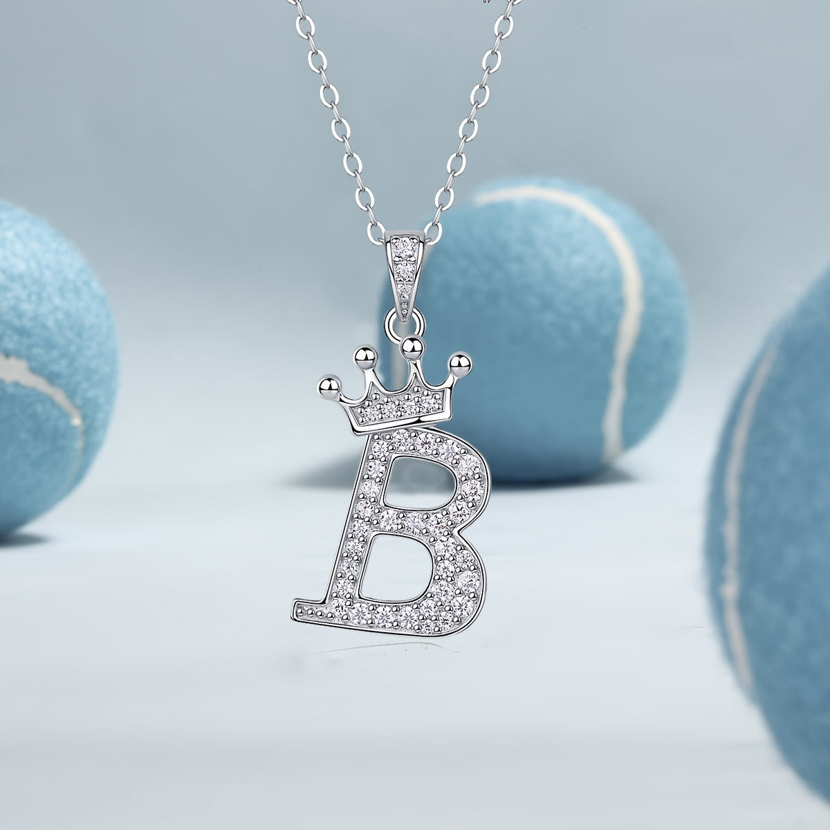 Collier lettre couronne en moissanite en argent S925 plaqué, avec 26 pendentifs lettres entièrement sertis, cadeau idéal pour la rentrée, la remise des diplômes, le quotidien, la Saint-Valentin ou les anniversaires