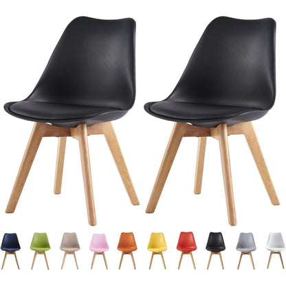 Ensemble de 2 chaises de salle à manger MCC Direct, chaise de cuisine, chaise de bureau, chaise de salon, chaise coquille de designer Eva, disponible en 7 couleurs