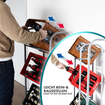 Étagère à boîtes de boissons Rocket avec fixation murale – Support à bouteilles / Support à boissons en métal – Étagère à boîtes pour boîtes de boissons – Étagère Rocket KARAT