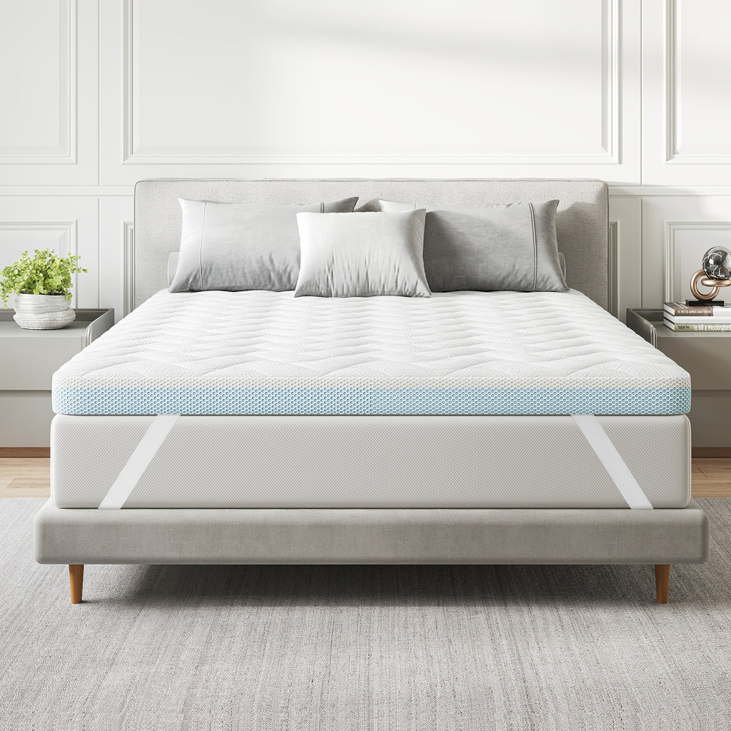 Bedstory Surmatelas Rigide - Surmatelas H5/H6 de 10CM ou 7.5CM en Noyau de Mousse Froide, Double Dureté, Surmatelas Lavable et Respirant avec Revêtement en Maille 3D pour Lit de Lit à Résilience, Caravane, Canapé-Lit