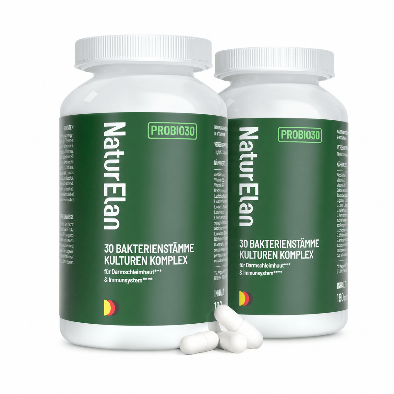 Complexe de cultures Probio PLUS - 180 CAPSULES avec 30 souches bactériennes, 20 milliards de CUF/dose quotidienne, enrobement entérique et végétalien, avec Lactobacilles et Bifidobactéries, 3 mois