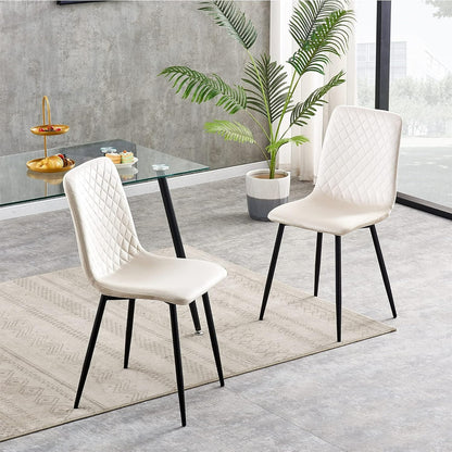 Ensemble de 4 chaises de salle à manger MCC Direct en velours, pieds en métal, chaises Lexi, chaises de conception