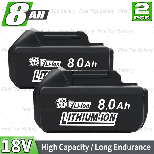 2 PACK Batterie Li-ion 8.0Ah 18V BL1860B Remplacement pour Batterie Makita 18V Compatible avec Batterie Makita 18 Volts BL1860 BL1850B BL1850 BL1840B BL1840 BL1830B BL1830 BL1815 BL1820 BL1820B