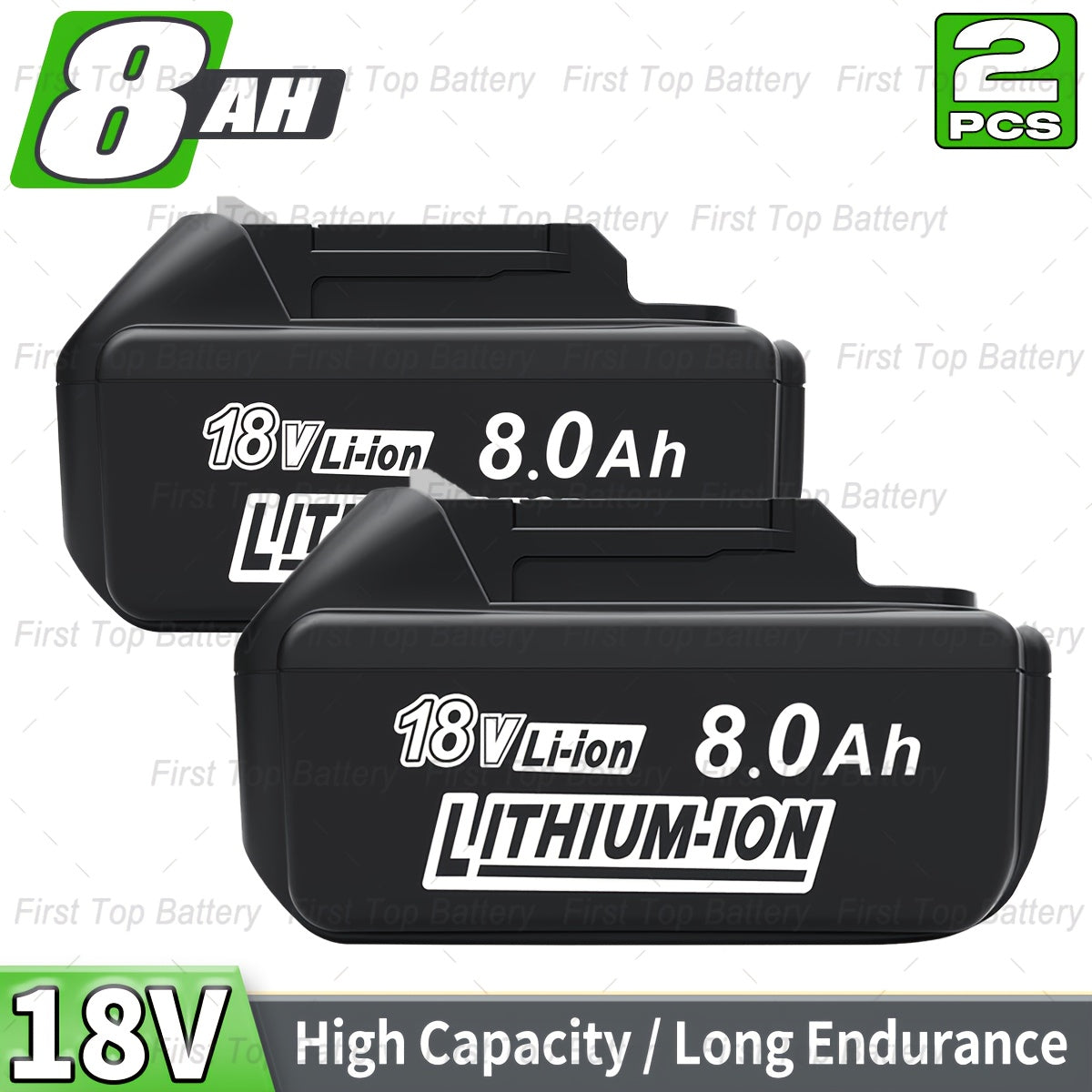 2 PACK Batterie Li-ion 8.0Ah 18V BL1860B Remplacement pour Batterie Makita 18V Compatible avec Batterie Makita 18 Volts BL1860 BL1850B BL1850 BL1840B BL1840 BL1830B BL1830 BL1815 BL1820 BL1820B