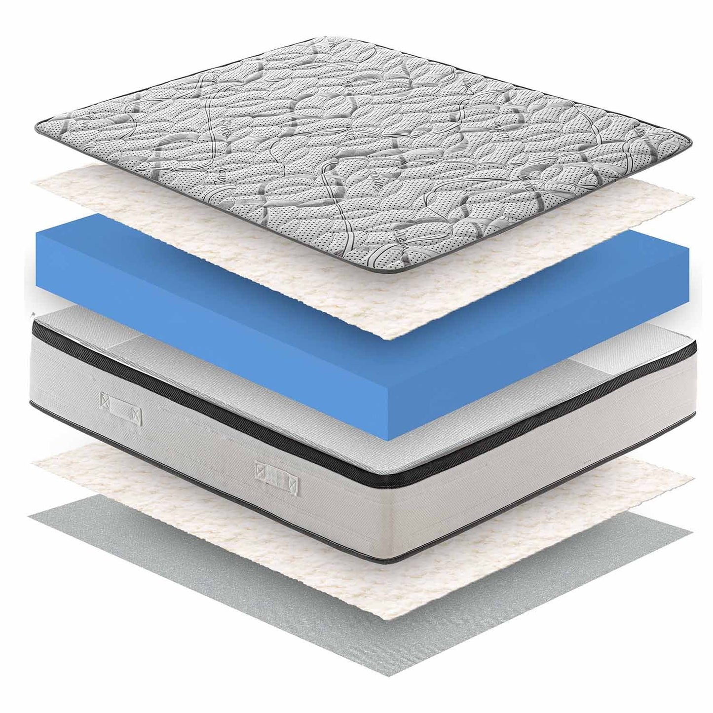 Matelas ROYAL DELUXE avec effet MÉMOIRE - Mousse HR haute densité - 100% orthopédique fabriqué en Italie - Housse avec effet relaxant CARBONIO
