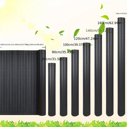 Clôture d'Écran de Confidentialité en PVC Durable - Protection Contre le Vent et le Soleil, Renforcée avec des Attaches de Câble, Disponible en Gris/Vert/Marron/Bambou - Tailles Multiples pour Jardin et Balcon