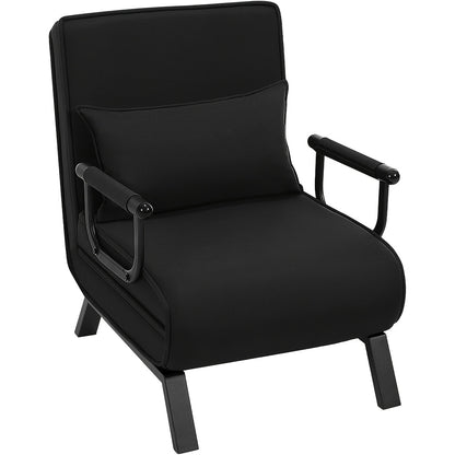 1pc Chaise de salle à manger élégante, canapé-lit 3 en 1, lit de visite, fauteuil pliant avec dossier réglable, coussin amovible, convient pour chambre à coucher, salon, bureau, capacité de charge de 150 kg