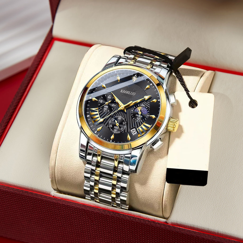 Montre pour homme avec bracelet en acier inoxydable et date, montre-bracelet tendance