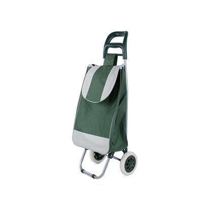 Chariot de courses pliable avec roues, robuste et spacieux, avec poche et poignées, pratique pour transporter des courses lourdes, base stable, grandes roues et poignée durable, en matériau imperméable, facile à nettoyer, poche pour verrouillage ou portef