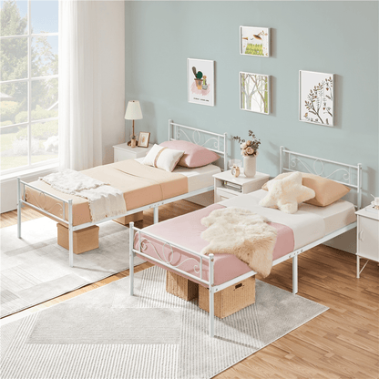 Costoffs Cadre de Lit en métal pour Adultes Grande Espace en Lattes Moderne