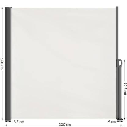 CASARIA® Nosara 180X300Cm Auvent Pare-soleil Rétractable Coupe-vent et Imperméable pour Balcon, Terrasse et Jardin, Anthracite