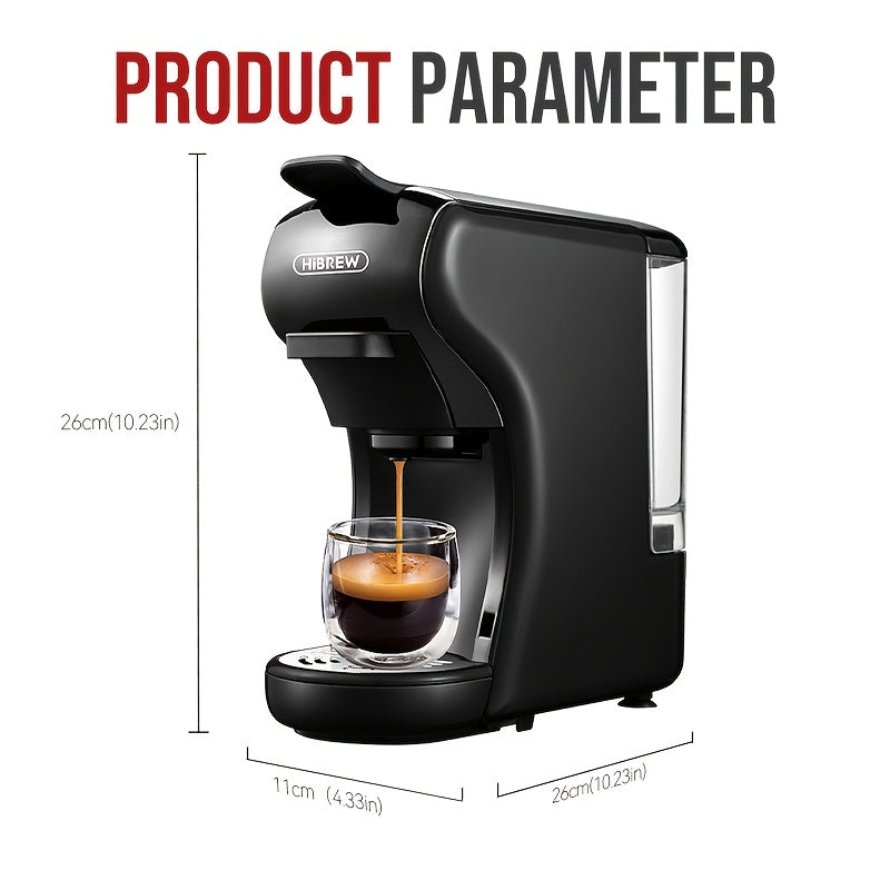 HiBREW Machine à café 4 en 1 à capsules multiples infusion chaude/froide DG Cappuccino Nes pour petites capsules ESE Pod et café moulu, cafétéria 19 bars H1A