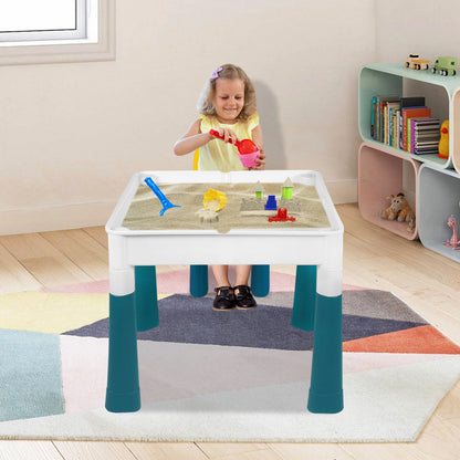 Table de jeu d'activité, Ensemble de table d'activité multifonctionnelle, Ensemble de table et de chaises de blocs de construction, Table d'artisanat de chambre, Table d'étude, avec 2 chaises et 163 blocs de construction