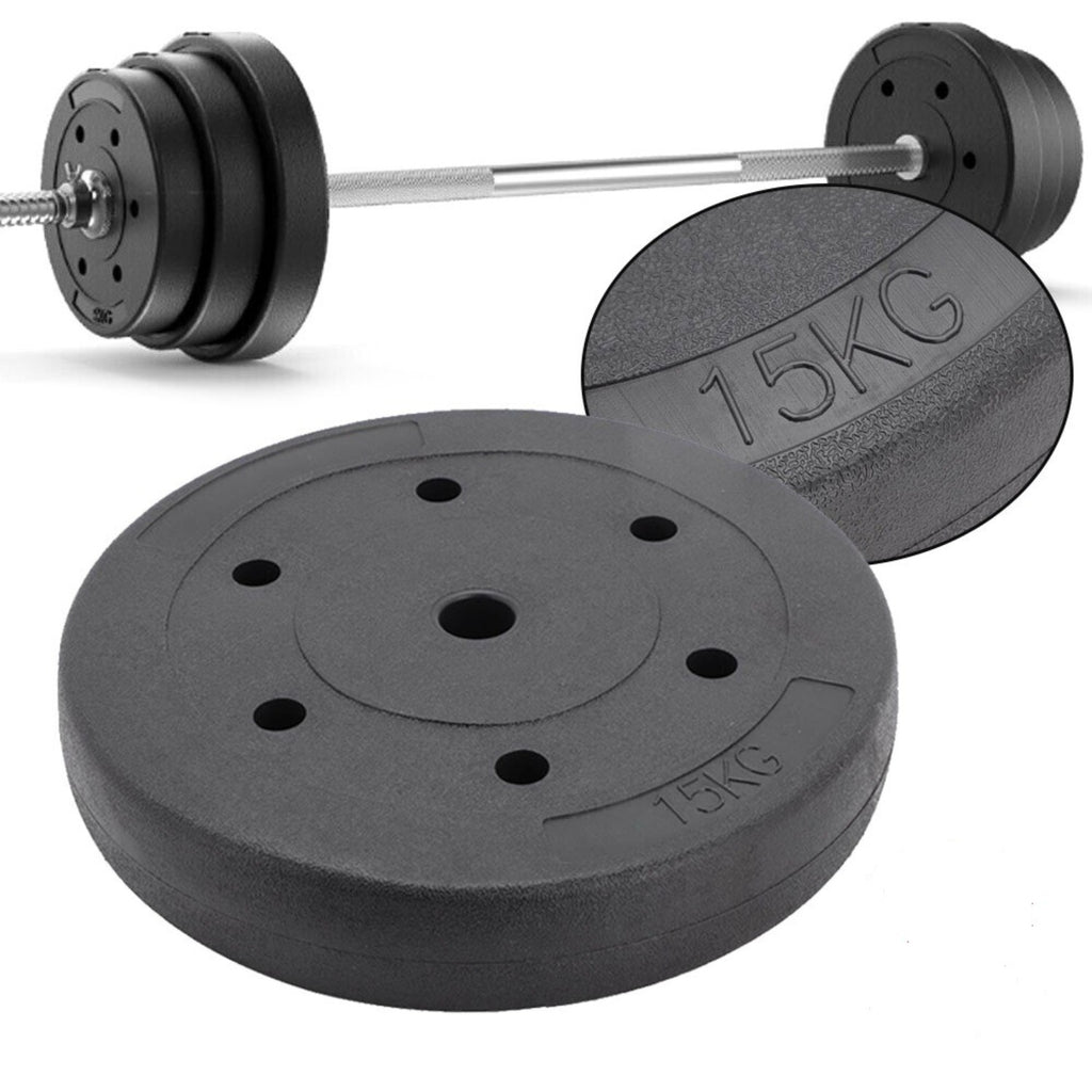 Jeu de Plaques de Poids Standard 15kg/20kg/30kg pour Haltères, Barre d'Haltérophilie et Entraînement de Musculation