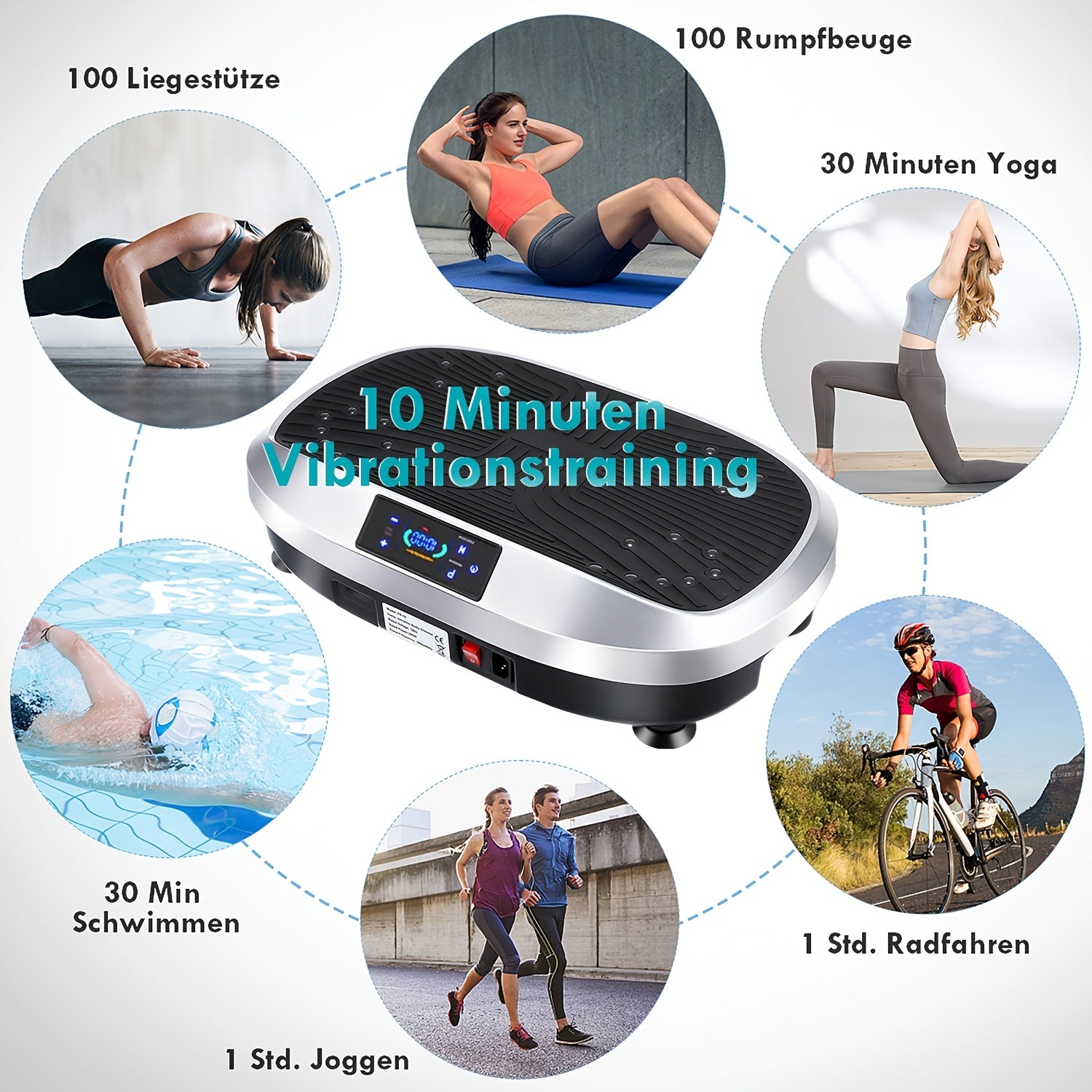 Plaque de vibration intelligente avec télécommande, massage électromagnétique à 120 niveaux, moteur silencieux, exercice de perte de poids pour tout le corps, capacité de charge maximale 120KG, convient au fitness à domicile, sans batterie