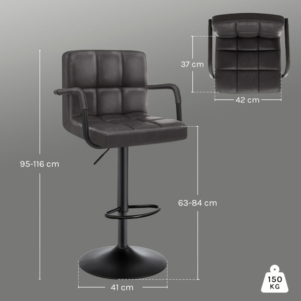 Tabourets de bar, tabouret de bar pivotant à 360° à hauteur réglable, chaise de réception, tabourets de comptoir modernes avec dossier et repose-pieds, tabourets de bar à hauteur de comptoir, convient pour bar de bureau, cuisine, salle à manger, pour cade