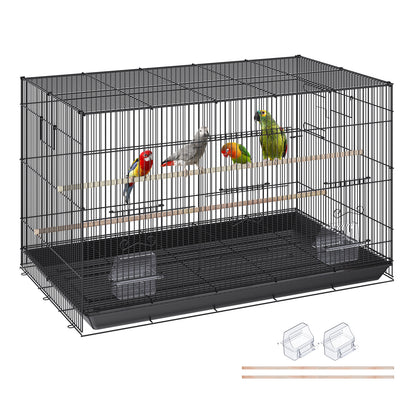 Cage à oiseaux VEVOR 30 pouces, grande cage en métal pour perruches ondulées, calopsittes, petits perroquets, perruches, inséparables, canaris, cage pour oiseaux de compagnie avec support roulant et bac à litière
