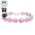 ARTPAGE, Bracelet en Argent 925 pour Femme avec Moissanite Rose, Élégant, Mignon, Idéal comme Cadeau d'Anniversaire, Noël, Saint-Valentin, Fête des Mères, Présenté dans une Boîte Cadeau Magnifique