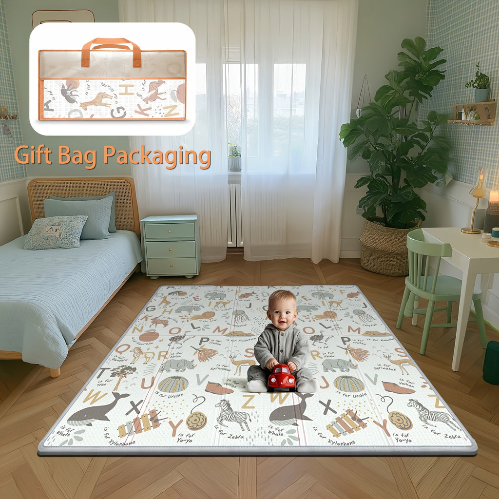 Matelas de Jeu pour Bébé 200,66x180,34 cm, Matelas Extra Large Pliable en Mousse XPE Réversible, Tapis de Rampeur Imperméable et Sécurisé pour Bébés et Tout-Petits, Utilisation Intérieure & Extérieure