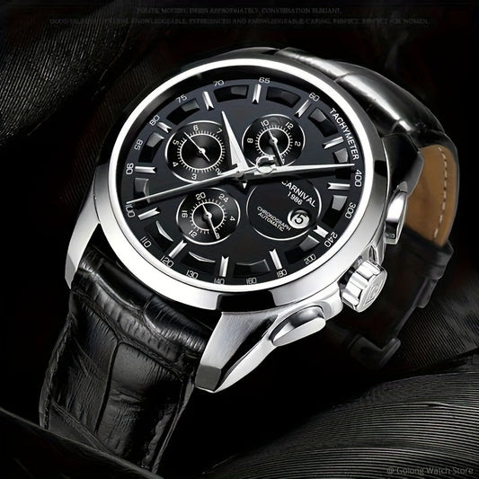 [I&W CARNIVAL] Montre Mécanique Automatique Multifonction pour Homme, Montre Sportive Élégante avec Calendrier et Étanchéité 30m