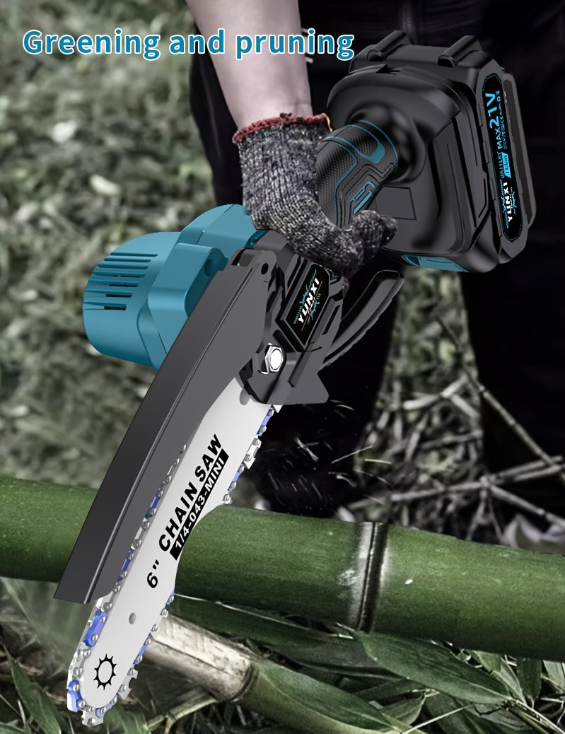 Nouvelle Mini Tronçonneuse Sans Fil, Légère et Portable, Machine Électrique à Main pour Couper les Arbres, Équipée d'un Pare-éclaboussures, Verrou de Sécurité, Batterie Rechargeable et Coupe Sûre, Permet de Couper Rapidement les Branches d'Arbres, Jardins