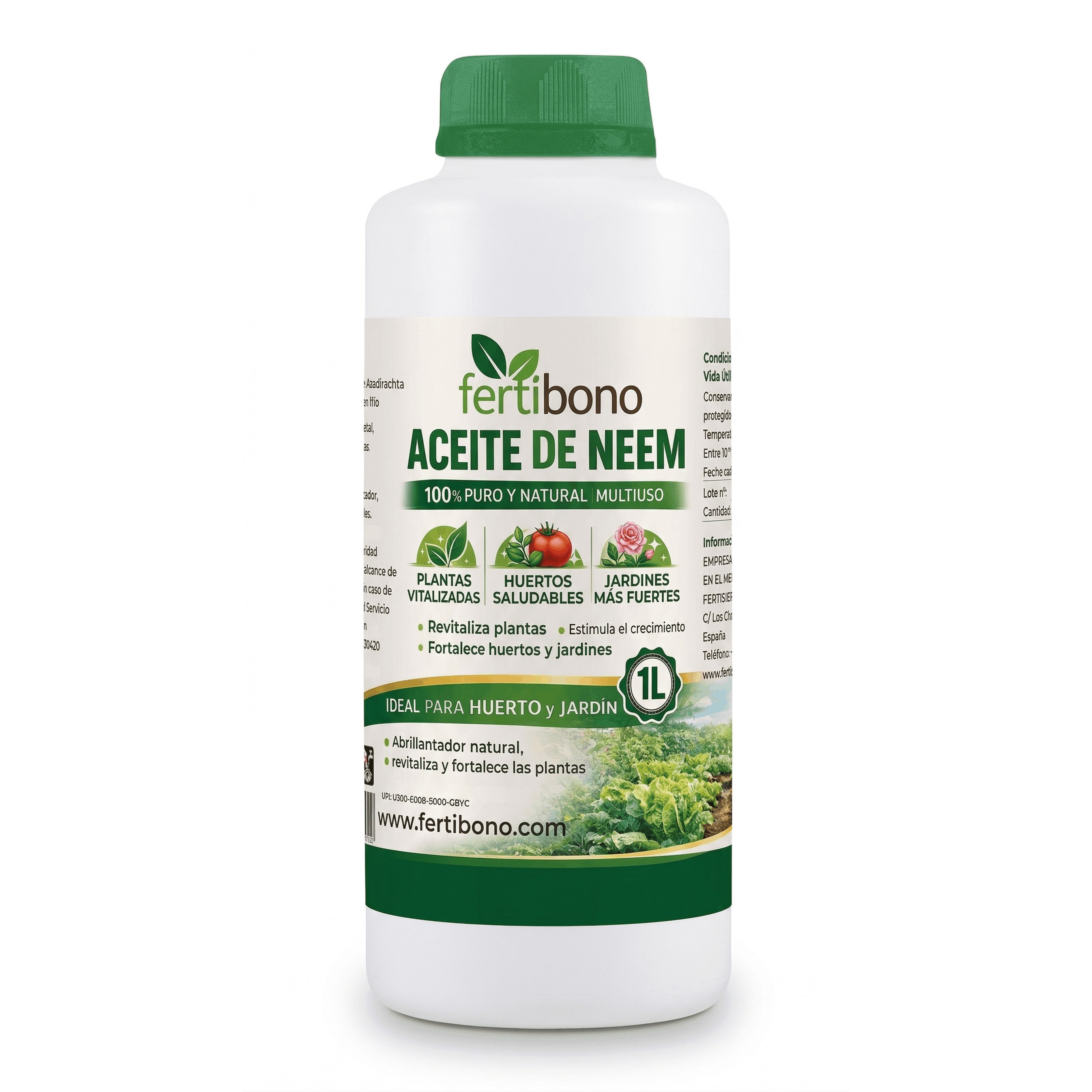 Huile de Neem 100 % Pure 1 L | Pressée à Froid – Soin Naturel pour des Plantes Saines à la Maison, au Jardin, sur la Terrasse et dans les Bureaux