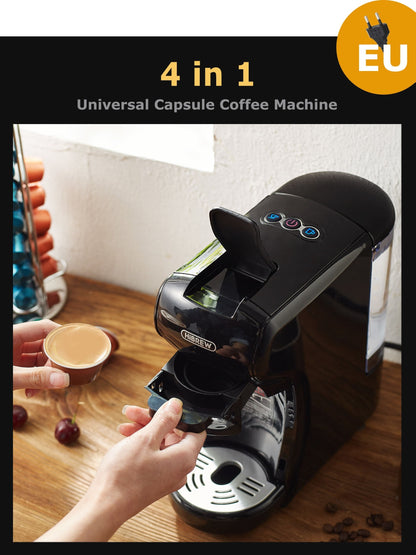 HiBREW Machine à café 4 en 1 à capsules multiples infusion chaude/froide DG Cappuccino Nes pour petites capsules ESE Pod et café moulu, cafétéria 19 bars H1A