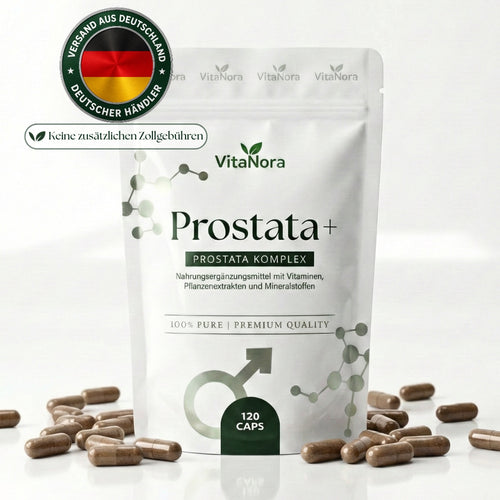 Complexe Prostatique 120 Capsules Haute Dose - Extrait de Palme de Sabre, Complexe Prostatique avec Graines de Citrouille, Ortie Piquante, Vitamine E, Zinc, Sélénium - Vegan, Prosta, Palme de Sabre - Expédié depuis l'Allemagne