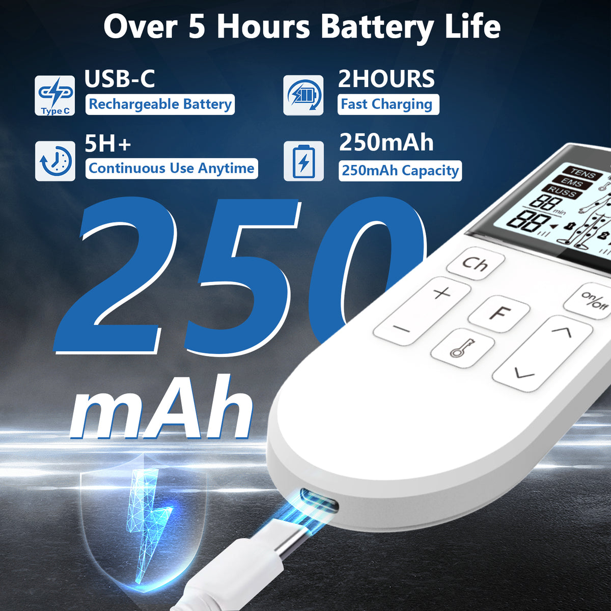 Électrostimulateurs, rechargeable pour véhicule et déplacements – vue détaillée 7