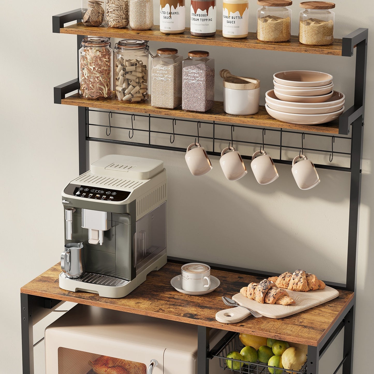 Étagère pour micro-ondes, 4 Prises CA pour cuisine – vue détaillée 3
