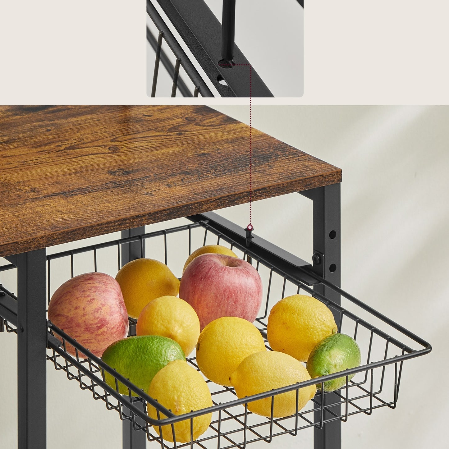 Étagère pour micro-ondes, 4 Prises CA pour cuisine – vue détaillée 4
