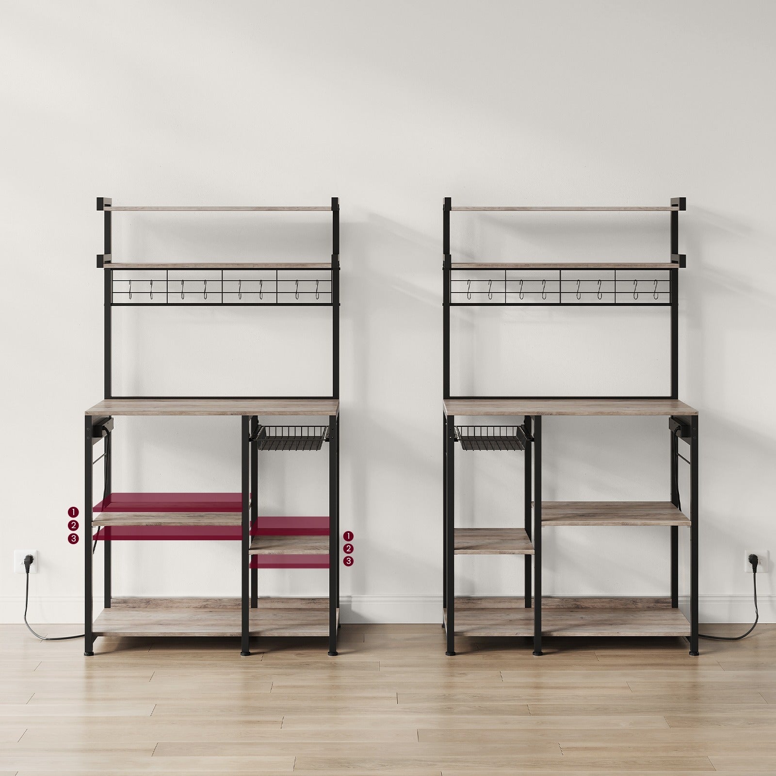 Étagère pour micro-ondes, 4 Prises CA pour cuisine – vue détaillée 8