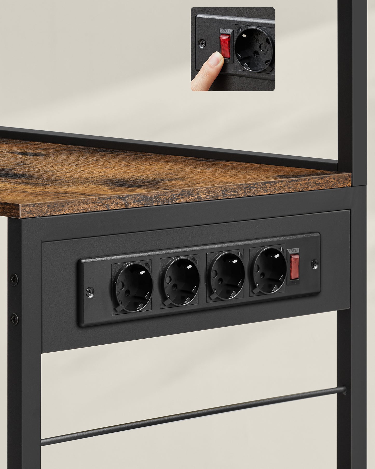 Étagère pour micro-ondes, 4 Prises CA pour cuisine – vue détaillée 26