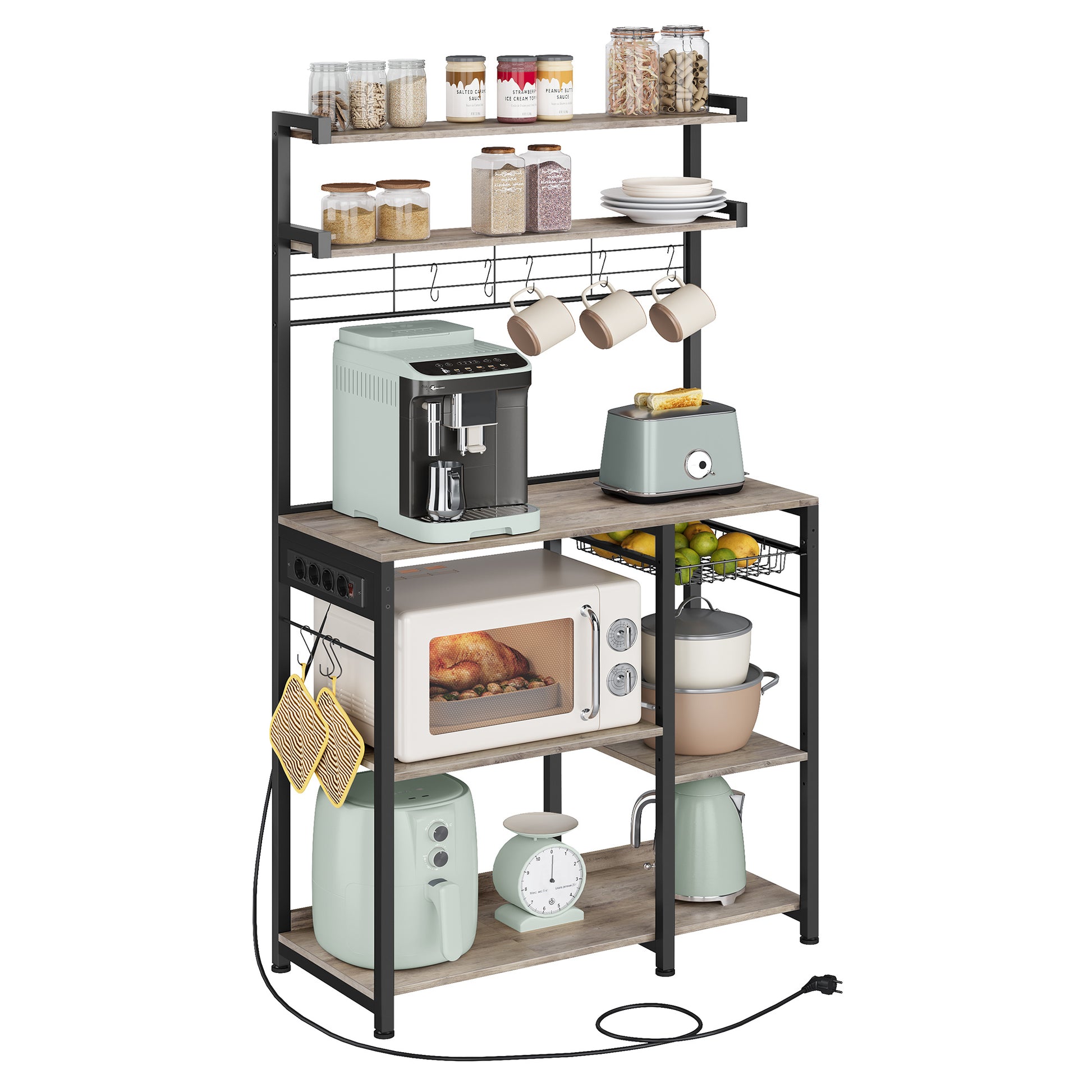 Étagère pour micro-ondes, 4 Prises CA pour cuisine – vue détaillée 31