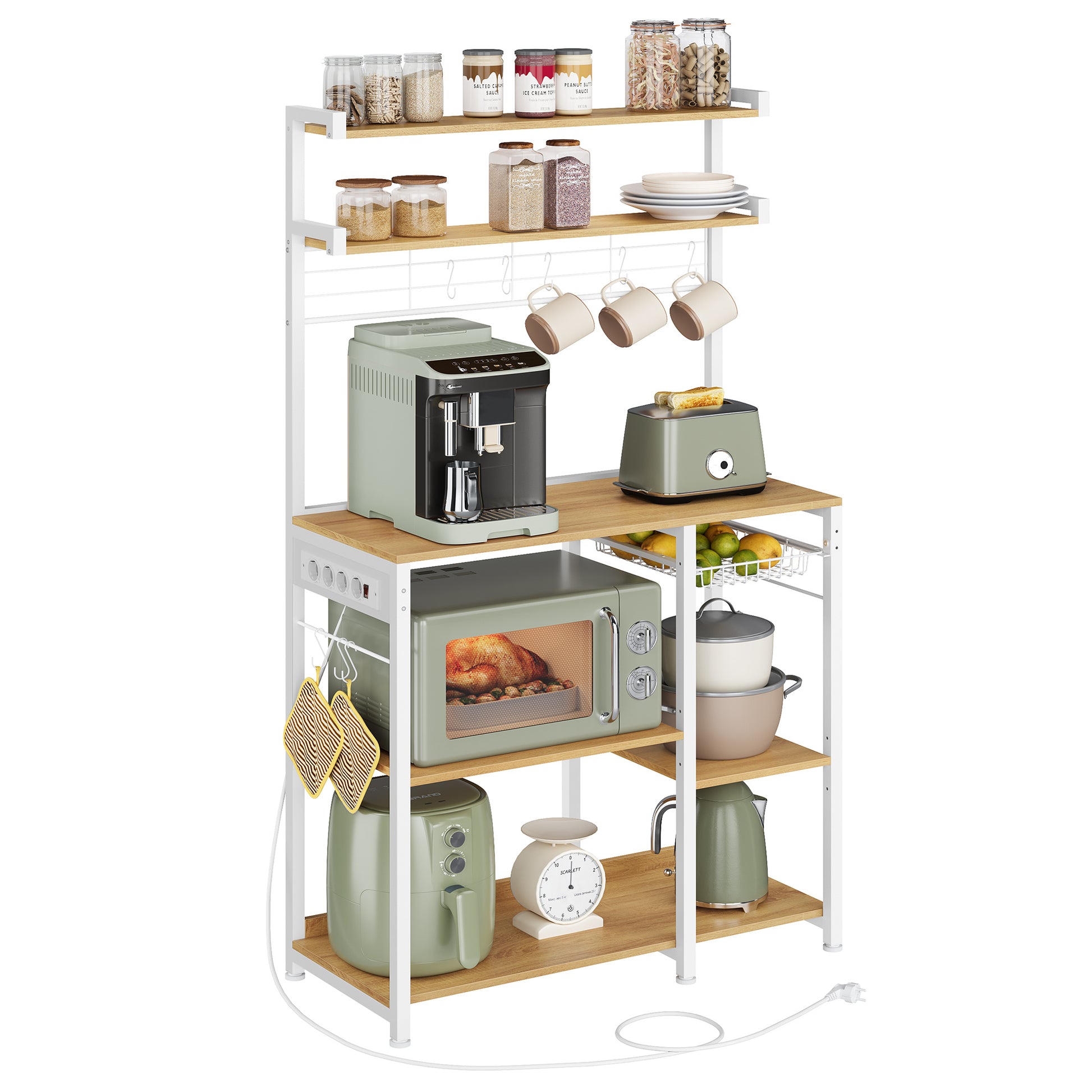 Étagère pour micro-ondes, 4 Prises CA pour cuisine – vue détaillée 35
