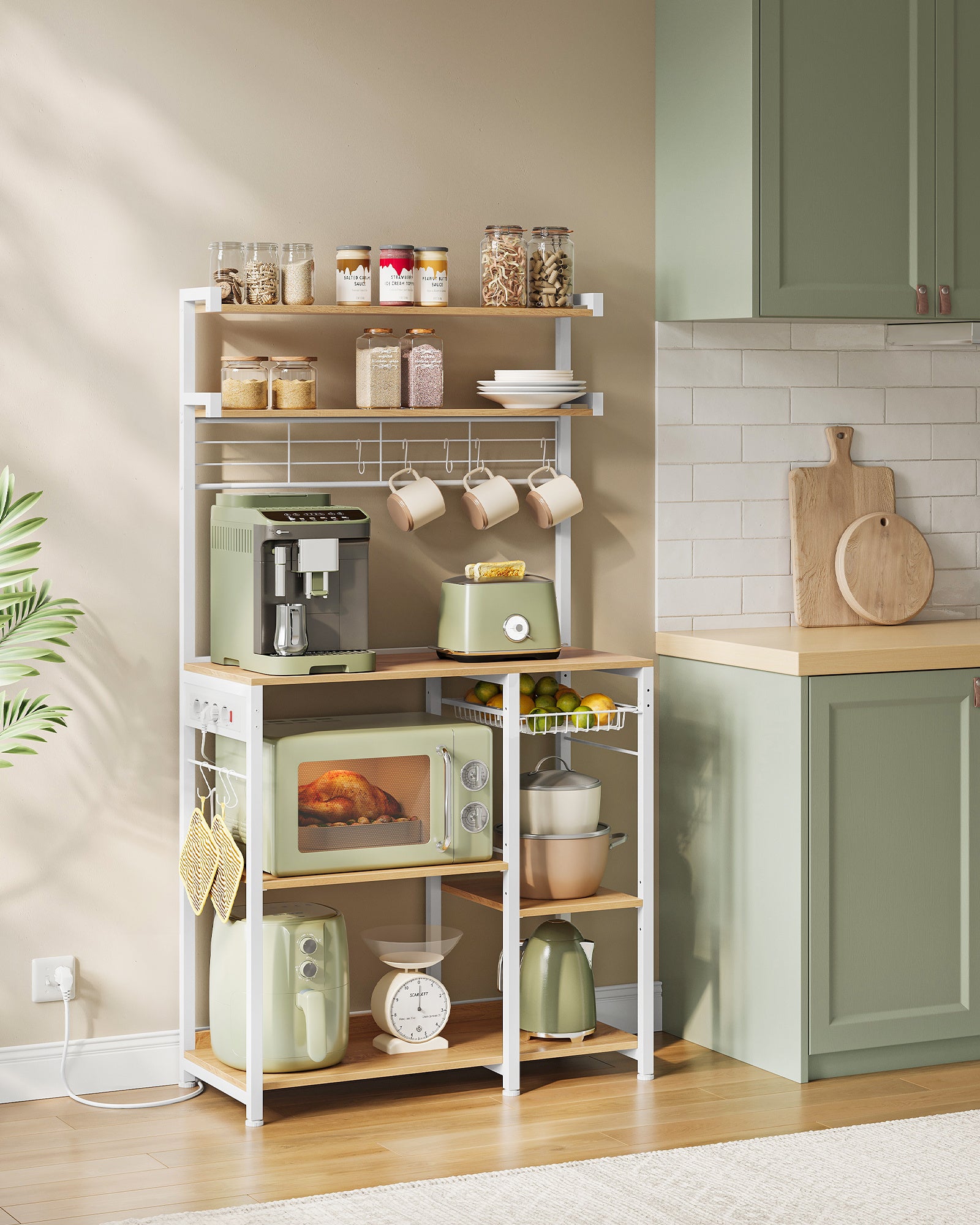Étagère pour micro-ondes, 4 Prises CA pour cuisine – vue détaillée 37