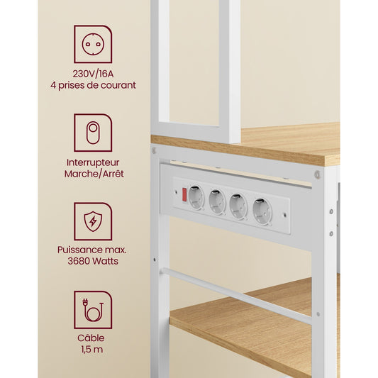 Étagère pour micro-ondes, 40 x 100 x 180,4 cm pour cuisine et coin repas – vue principale