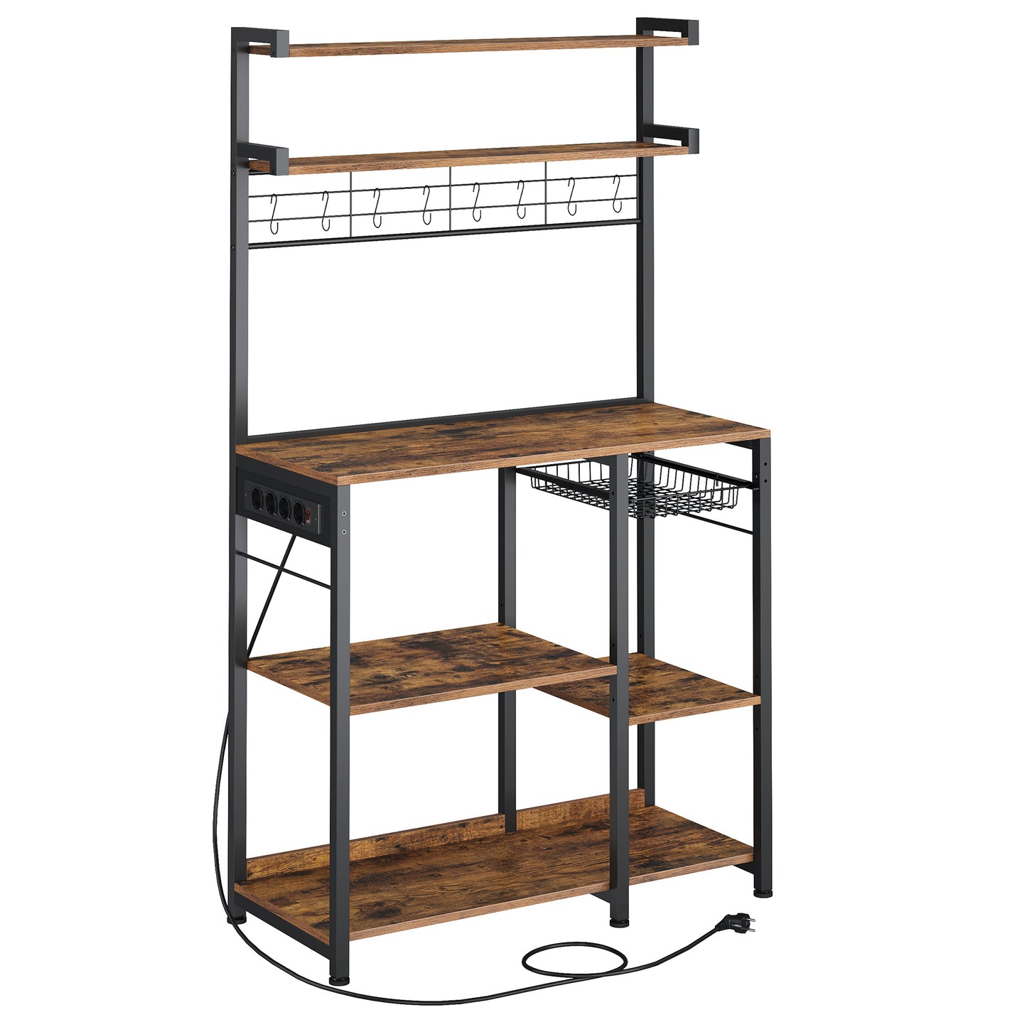 Étagère pour micro-ondes, Grège Chiné + Noir D’encre pour coin repas et cuisine – vue détaillée 20