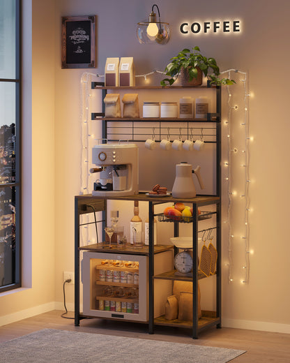 Étagère pour micro-ondes, Grège Chiné + Noir D’encre pour coin repas et cuisine – vue détaillée 22