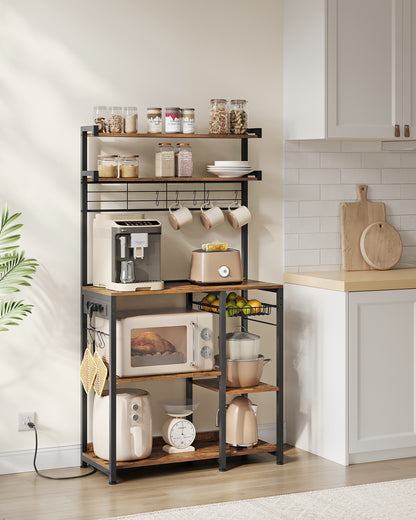 Étagère pour micro-ondes, Grège Chiné + Noir D’encre pour coin repas et cuisine – vue détaillée 23