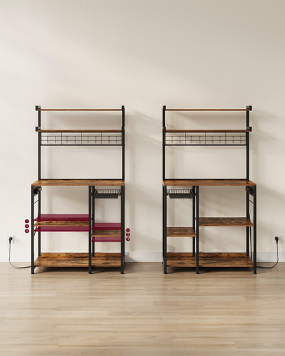 Étagère pour micro-ondes, Grège Chiné + Noir D’encre pour coin repas et cuisine – vue détaillée 24