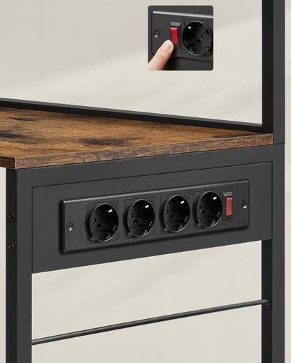 Étagère pour micro-ondes, Grège Chiné + Noir D’encre pour coin repas et cuisine – vue détaillée 26