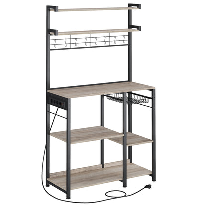 Étagère pour micro-ondes, Grège Chiné + Noir D’encre pour coin repas et cuisine – vue détaillée 30