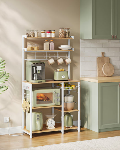 Étagère pour micro-ondes, Grège Chiné + Noir D’encre pour coin repas et cuisine – vue détaillée 37