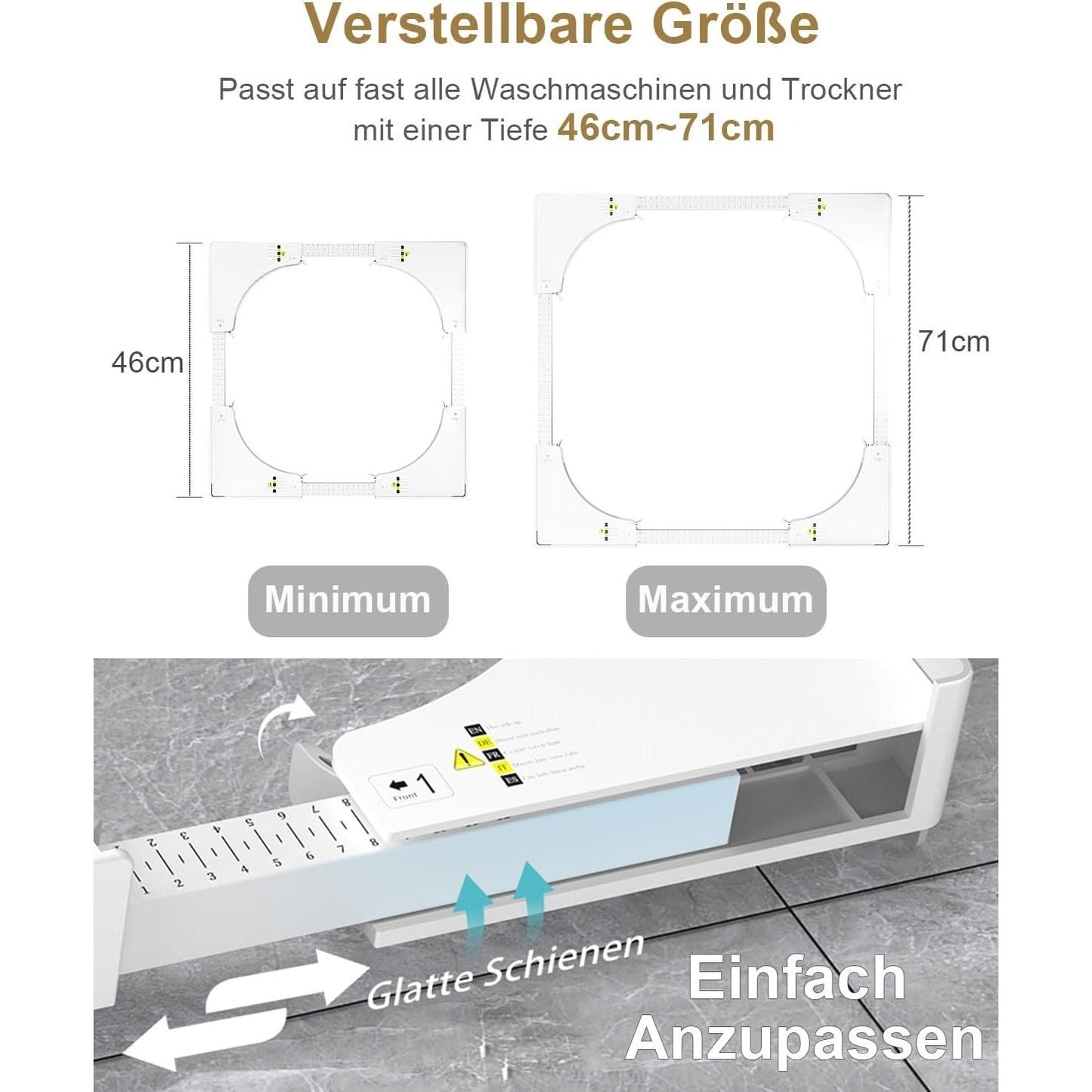 Étendoir à linge, réglable pour maison et espace de rangement – vue principale