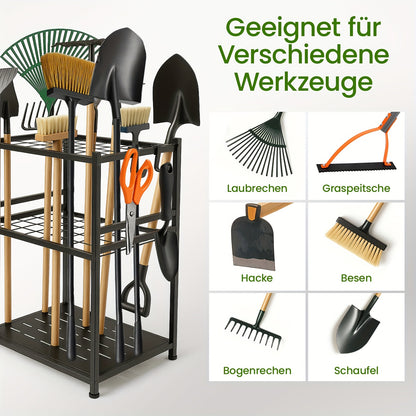Organisateur de Jardinage, Contient Plus de 50 Outils, Ajustable et Compact pour Organiser Votre Garage/Échelle à Lierre, avec Crochets Pratiques pour Râteaux, Balais, etc., Tournevis en Métal Noir Durable
